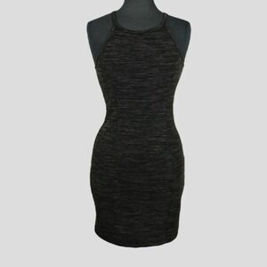 Garage Black Grey Marled Racerback Bodycon Mini Dress Women's Small